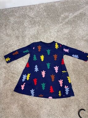 NEW! Hanna Andersson Rainbow Pine Tree Dress 12-18 months winter holiday dress